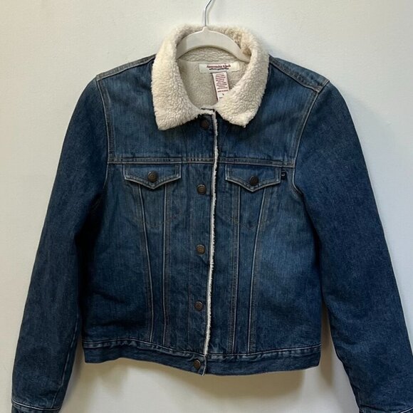 Abercrombie & Fitch Jackets & Blazers - Abercrombie & Fitch Lined Jacket Style Medium Denim Color Size L